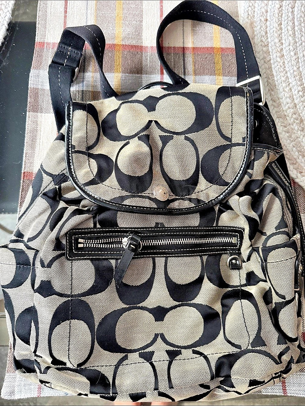 Coach Black & Beige Backpack